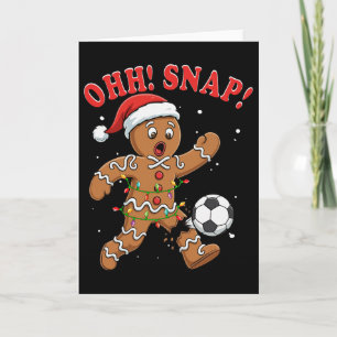 Snap Christmas Santa Gingerbread Playing Soccer Pl Card