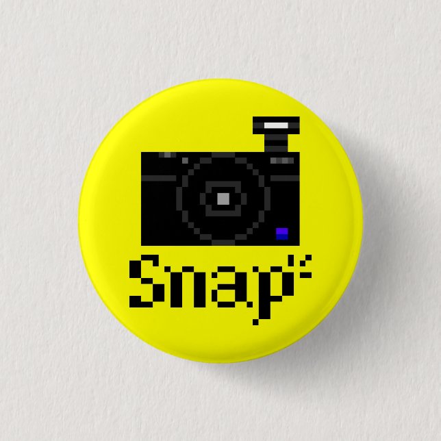 Snap! Compact Digital Camera Pixel Art 1 Inch Round Button (Front)