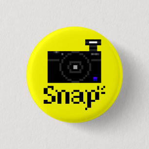 Snap! Compact Digital Camera Pixel Art 1 Inch Round Button