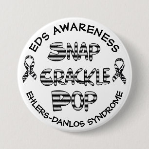 Snap, Crackle, Pop EDS Ehlers-Danlos Syndrome 3 Inch Round Button