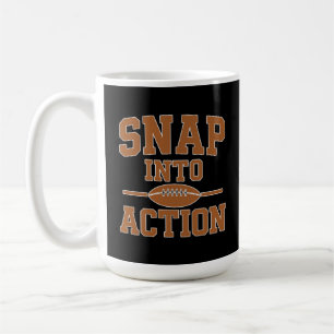Snap Into Action Retro Football Game Day Design Coffee Mug