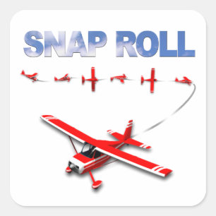 Snap Roll Aerobatic manoeuvre with Red Airplane Square Sticker