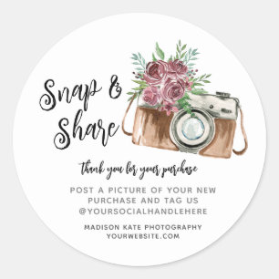 Snap & Share Camera Business Round Sticker