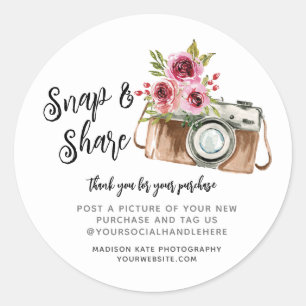 Snap & Share Camera Business Round Sticker