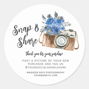 Snap & Share Camera Business Round Sticker