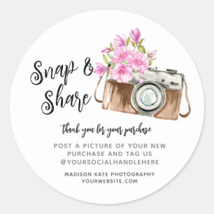 Snap & Share Camera Business Round Sticker