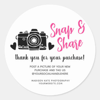 Snap & Share Camera Business Round Sticker