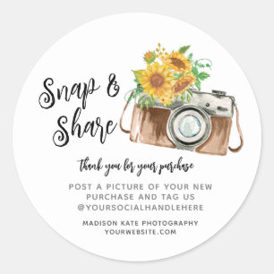 Snap & Share Camera Business Round Sticker