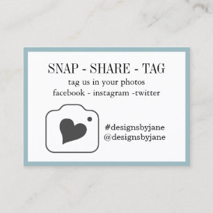 Snap Share Tag Small Business Order Insert Card