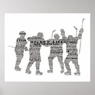 Snap Shot Hockey player or team motivational word Poster
