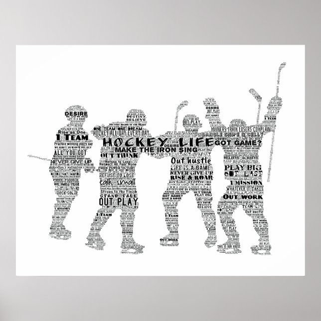 Snap Shot Hockey player or team motivational word Poster (Front)
