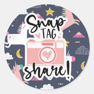 Snap Tag and Share Classic Round Sticker