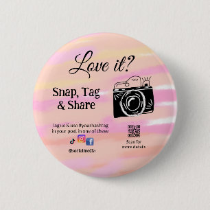 snap tag share media camera add socials love it. A 2 Inch Round Button