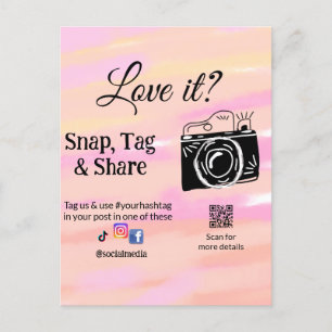 snap tag share media camera add socials love it. A Postcard