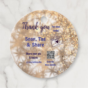 Snap tag share social media q r code glitter gold