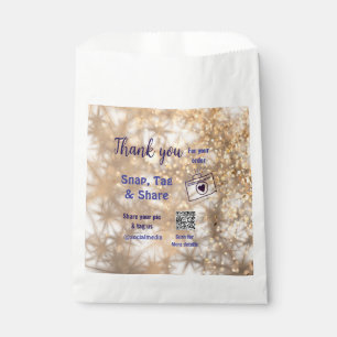 Snap tag share social media q r code glitter gold favour bag