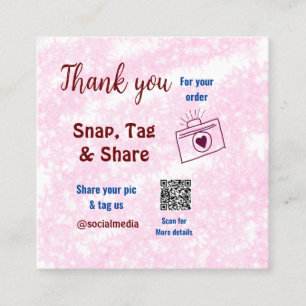 Snap tag share social media q r code glitter pink