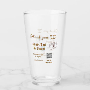 Snap tag share social media q r code glitter pink  glass