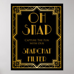 Snapchat Wedding Sign   Gatsby Art Deco