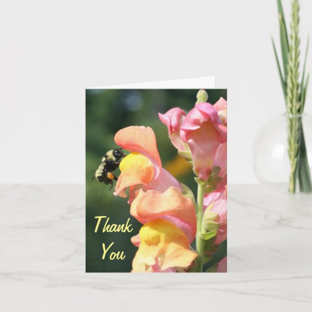 Snapdragon Et Carte de remerciements Floral Abeill (Devant)
