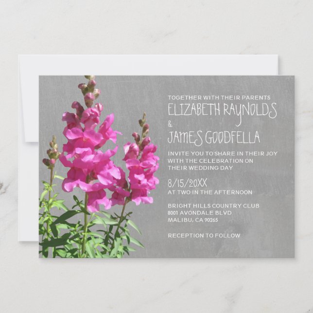 Snapdragon Wedding Invitations (Front)