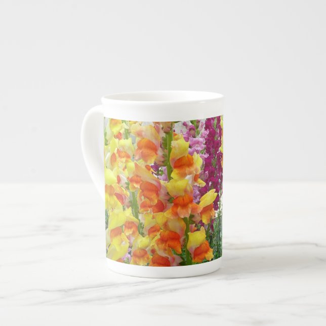 Snapdragons Colourful Floral Bone China Mug (Front Left)