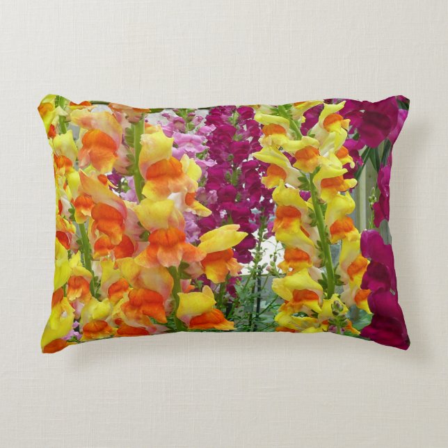 Snapdragons Colourful Floral Decorative Pillow (Front)