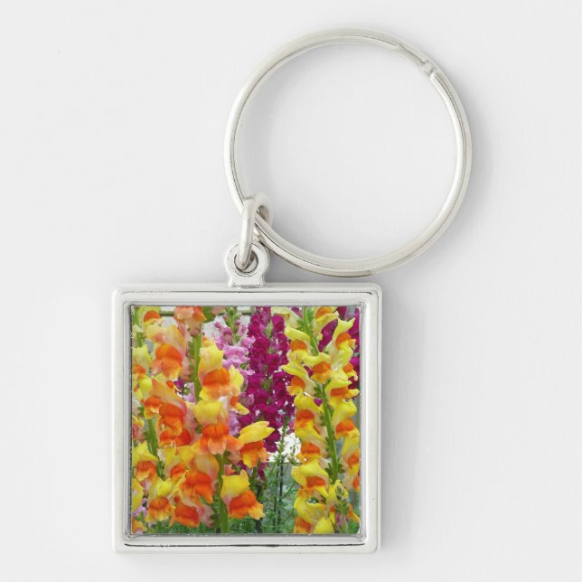 Snapdragons Colourful Floral Keychain (Front)