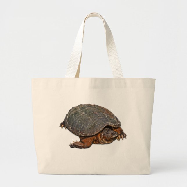 Snapping Turtle Terrapin-lover Gift Large Tote Bag (Front)