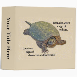 Snapping Turtle Wrinkled Old Age Wisdom Binder