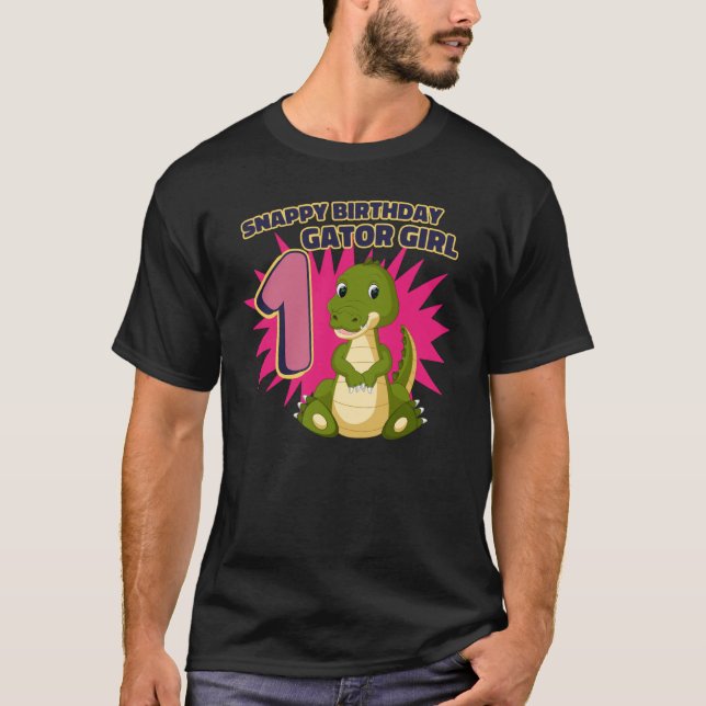 Snappy 1st Birthday Gator Girl T-Shirt (Front)