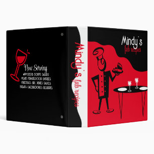 snappy chef male food plate recipe cookbook binder