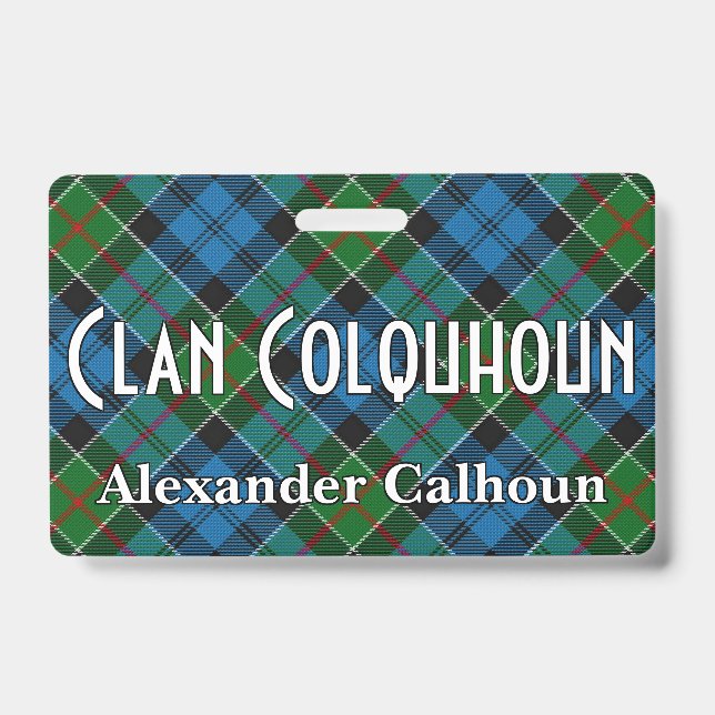 Snappy Clan Colquhoun Tartan Badge (Front)