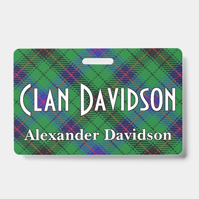 Snappy Clan Davidson Tartan Badge (Front)