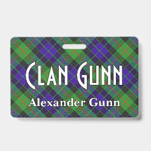 Snappy Clan Gunn Tartan Badge