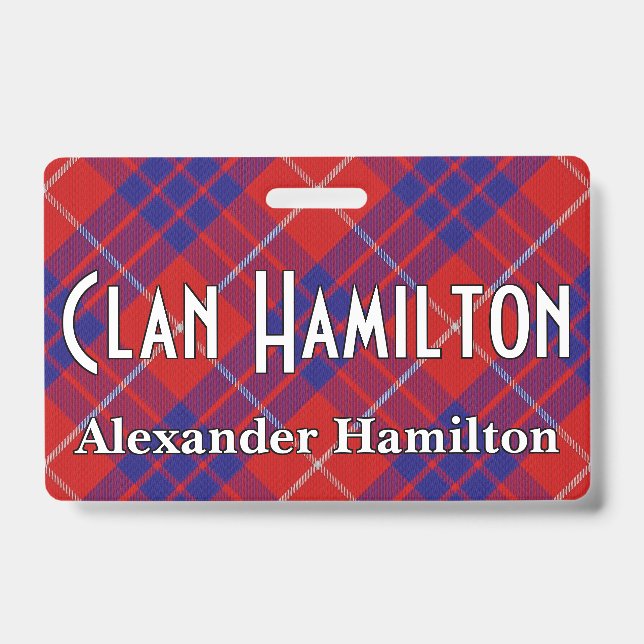 Snappy Clan Hamilton Tartan Badge (Front)