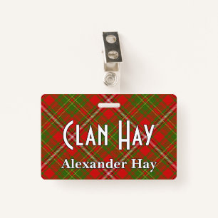 Snappy Clan Hay Tartan Badge