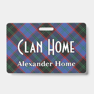 Snappy Clan Home Hume Tartan Badge