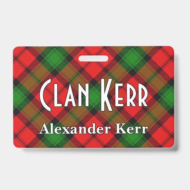 Snappy Clan Kerr Tartan Badge (Front)