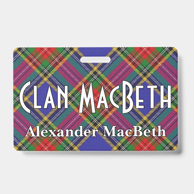 Snappy Clan MacBeth Tartan Badge (Front)