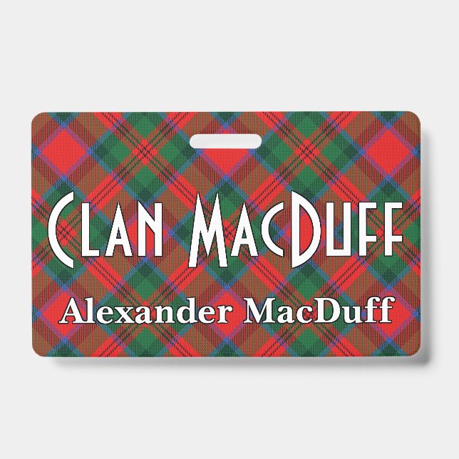 Snappy Clan MacDuff Tartan Badge (Front)