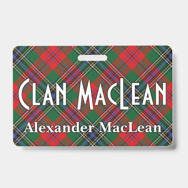 Snappy Clan MacLean Red Tartan Badge (Front)