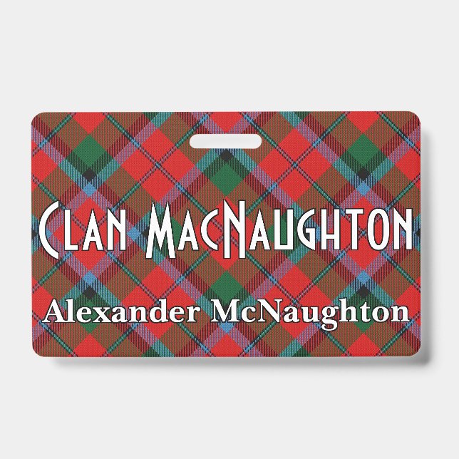 Snappy Clan MacNaughton MacNachtan Tartan Badge (Front)
