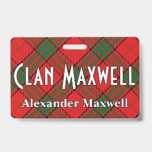 Snappy Clan Maxwell Tartan Badge