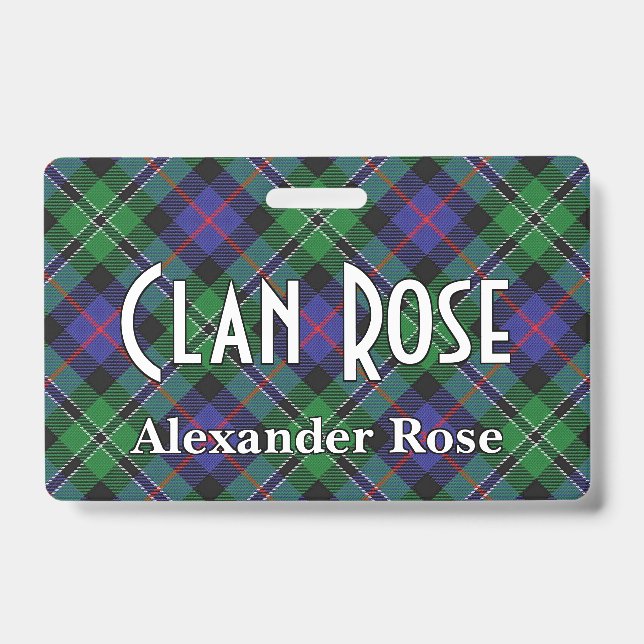 Snappy Clan Rose Tartan Badge (Front)