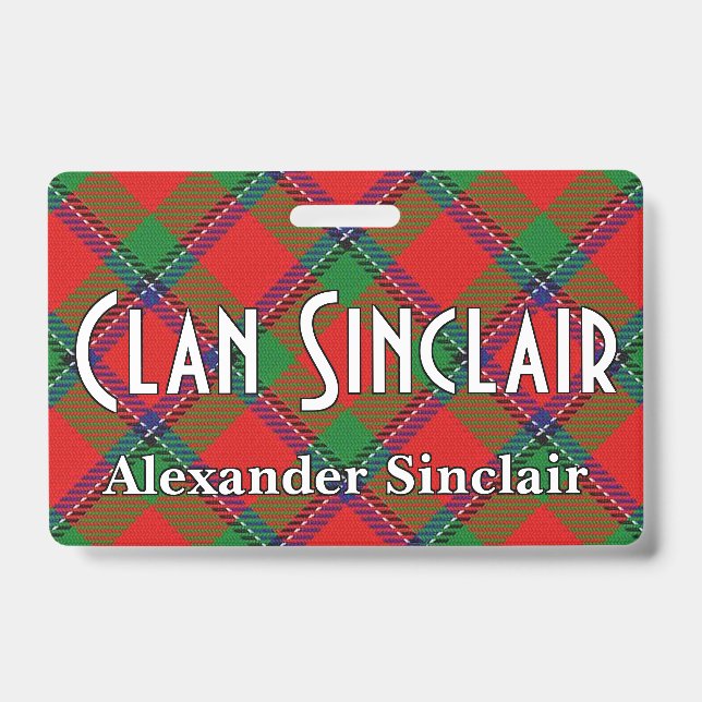 Snappy Clan Sinclair Tartan Badge (Front)