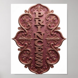 Snappy Gold PRINCESS Text Design Poster