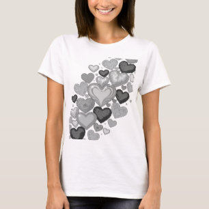 Snappy Grey HEARTS AND STARS Slogan Design T-Shirt
