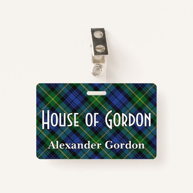 Snappy House of Gordon Tartan Badge (Front with Clip)