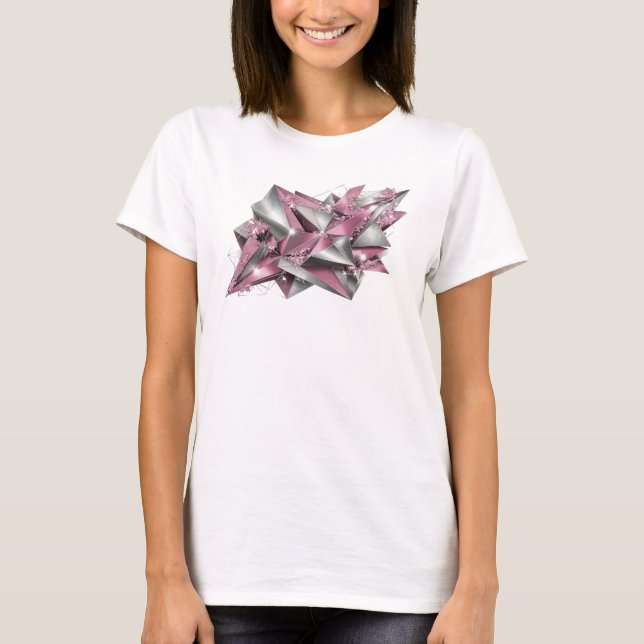 Snappy Pink ABSTRACT ART Custom Tee (Front)